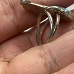 Sterling Silver Turquoise Feather Native American Style Statement Ring Size 4.5 Photo 5