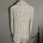 Market & Spruce  Black and White Dot button down blouse shirt top large NWT Photo 1