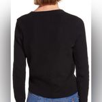 Madewell  Elwood Knot Front Long Sleeve Ribbed Black Top Size Small Photo 1