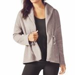 Fabletics  Sage Coat Sandstone Terry Fleece Athleisure Cozy Cardigan Size Medium Photo 10