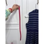 Talbots  Women's 10P Navy & White‎ Striped Sleeveless Dress w/ Red Belt Photo 8