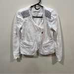  BIKER JACKET - ECRU- SIZE 36 Maje Linen Cotton Blazer Cream Photo 0