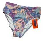 Freely Womens High Waist Swim Bottom Size S Multicolor Blue Pink Photo 1