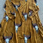 Boutique Cow Skull Print Dress Yellow Size XL Photo 3
