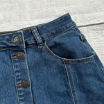 Almost Famous  Button Front Dark Wash Size 7 Denim Skirt Photo 5