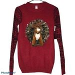 No Boundaries  3/5 junior Christmas stuffed reindeer ugly sweater holiday tencel Photo 0