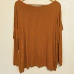 Piko 1988 Loose Fit Long Sleeve Top-Medium-Bamboo Blend-Boat Neck-Mustard-Soft Photo 3