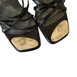 Stuart Weitzman Black Strappy Heeled Sandals Shoes Square Toe Y2k Vintage 7.5 AA Photo 3