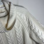 Talbots Haven well within Cowlneck Chunky Cable Knit Sweater Off White Size M Photo 3