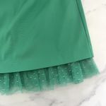 J.Crew  sheath dress with tulle hem Sz 00 Kelly green lady like Modest Retro Photo 9