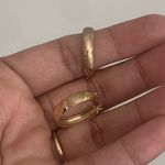 10k Gold Thick Textured Hoops Photo 3