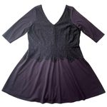 Lane Bryant Women’s Fit & Flare Dress Plus Size 22 Navy Lace 3/4 Sleeves Stretch Photo 3