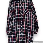 J. JILL women's size medium red black and white plaid shirt dress with pockets Photo 1