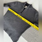 Vintage St. John’s Bay Charcoal Gray Ribbed Cotton Quarter Zip Mockneck Sweater Photo 6