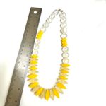 Vintage Yellow Frosted Beads Chunky Statement Necklace Photo 5