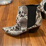Lulus Lulu’s Cecy Black and White Snake Pointed Toe Ankle Booties 9 Photo 7