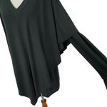 Soft Surroundings  Black Top Large Long Sleeve V Neck Tunic Artsy Photo 3