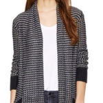 Aritzia Wilfred Silk Blend Black & White Long Sleeve Knit Open Cardigan Size XS Photo 0