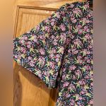 MELLODAY Floral Print Flutter Sleeve Smocked Back Midi Dress w/ Slit Size Small Photo 3