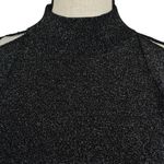 INC  Medium Sweater Dress Glitter Cold-Shoulder Balloon Sleeves Stretch Mock Neck Photo 1