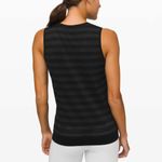 Lululemon Breeze By Muscle Tank Black Deep Coal Striped Perforated Size Small Photo 1