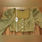 ZARA Corduroy Puff Sleeve Crop Top Photo 5
