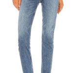AGOLDE Riley High Rise Straight Jeans With Distressing Photo 3
