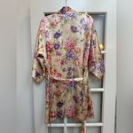 Vintage Expressions California Dynasty 80’s Satin Floral Kimono Robe Size Medium Pink Photo 1