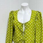 Levi's  Green Floral Tie-Front Blouse Photo 0