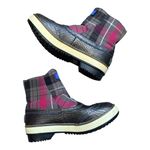 UGG Australia Plaid Leather Trim Buckle Accent Ankle Boots Size US 6 EU 37 Gray Photo 5