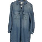 NWT Sneak Peek Tie Up Chambray Shirt Dress Photo 3