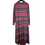 Unbranded Womens Bright Color Blocked Cowl Neck Striped Maxi Dress Size 2XL Blue Photo 3