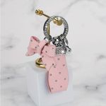Elegant Pink Diamond Studded Bow Keychain Charm Rhinestone Bag Accessory NWT Photo 1