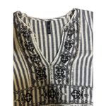 ZARA Women’s TRF Blue Striped Floral Embroidery Dress V-Neck Long Sleeve Size M Photo 8