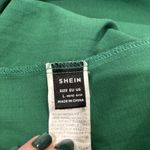 SheIn Kelly Green Button Front Blouse Ruched Ruffle Sleeve  Size Large Photo 7