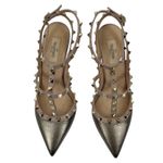 Valentino Garavani Rockstud 100mm Leather Caged Pump Bronze Pink Size 39.5 Photo 3