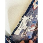 THAKOON Navy Lotus Print Shirred Waist Ruffled Hi Photo 8