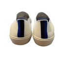 Rothy's Original Slip on Sneaker Bright White w/ Blue Halo and Back Stripes Sz 8 Photo 5