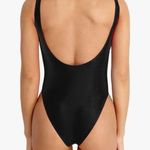 Rare Yvette Mandell Black High Cut Low Back Scoop Neck Bodysuit Size Small Photo 1