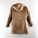 Kate Spade Reversible Hooded Sherpa Quilted Coat Jacket Black Tan Medium Photo 11