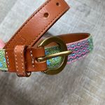 Vineyard Vines  Patchwork Silk Leather Buckle Belt  Women’s XS Preppy Coastal Photo 1
