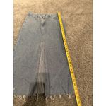 Happily Grey Women's Denim Maxi Skirt with Front Slit Raw Hem Size 5/26 EUC Blue Photo 2