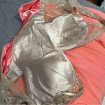 Aspeed  Design Coral Chiffon V-Neck Beaded A-Line Dress L1640 Size Small Photo 9