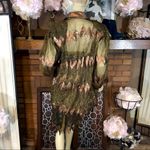 VINTAGE 1980'S KANAR LEATHER AND MESH SHARK BITE HEM COCKTAIL DRESS & JACKET (M) Brown Size M Photo 2