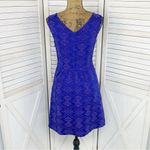 Anthropologie Maeve  Averie Jacquard Dress Blue 2 Embroidered Aztec Sleeveless Photo 5