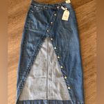 Gap x Cult Gaia Asymmetrical Denim Maxi Skirt Indigo Size 29 US 8 New with tags Blue Photo 3