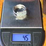 Natural Aquamarine White Diamond Sterling Silver Ring Size 7.75 Photo 8