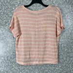 Papaya  Peach Striped Flower Butterfly Loose Knit Top - Size Medium - Rhinestones Photo 6