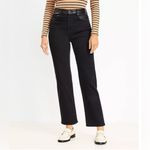 Loft Size 31”/ 12 Black Pants with Leather Trim and Ring Detail Photo 1