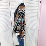 Billabong Dream Chaser Aztec Southwestern Boho Fringe Hem Cardigan Sweater Small Photo 2